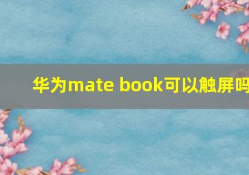 华为mate book可以触屏吗